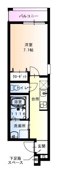 フジパレス阪急武庫之荘駅西5番館(1K/1階)の間取り写真