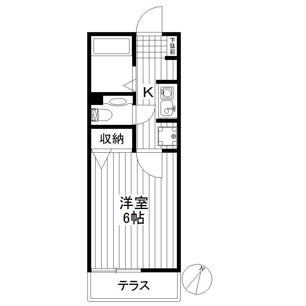 クラスティーナ下北沢(1K/1階)の間取り写真