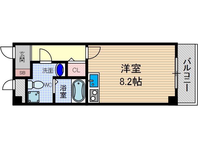 プラスコート西豊川(ワンルーム/1階)の間取り写真