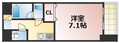 グレンパーク中川(1K/8階)の間取り写真
