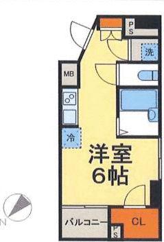 シンシティー西日暮里(ワンルーム/8階)の間取り写真