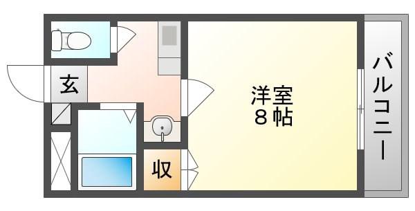 ヴィラコート(1K/1階)の間取り写真