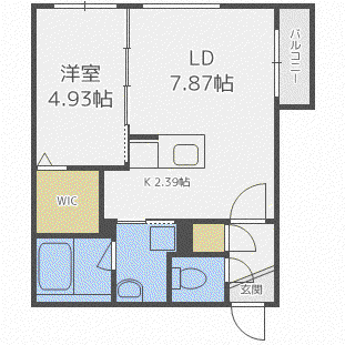 グロワール平和通(1LDK/3階)の間取り写真