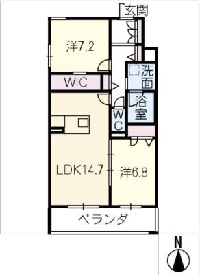 スターフェリシード(2LDK/2階)の間取り写真
