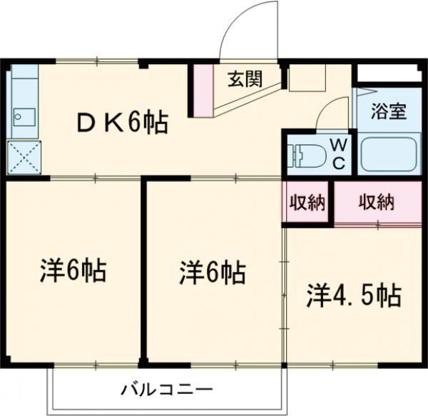 今村ハイツ(3DK/2階)の間取り写真
