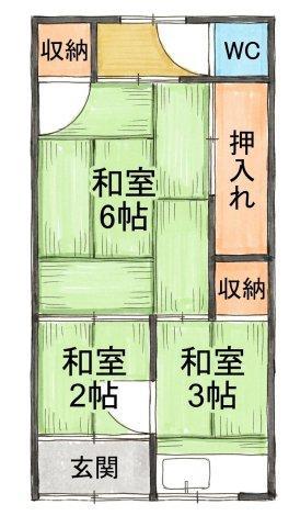 西岩田文化(3K/2階)の間取り写真