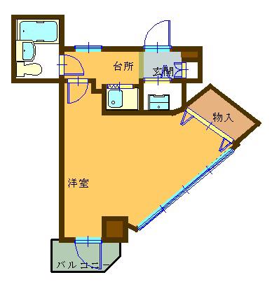 いづみマンション一ツ橋(1K/2階)の間取り写真