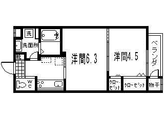 CASA CALVETII(2K/2階)の間取り写真