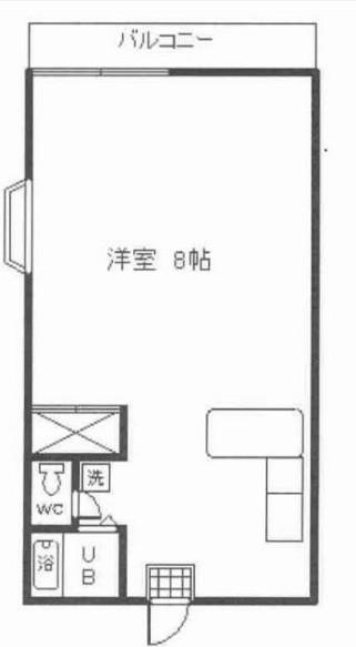 ロイヤルビレッヂ(ワンルーム/4階)の間取り写真