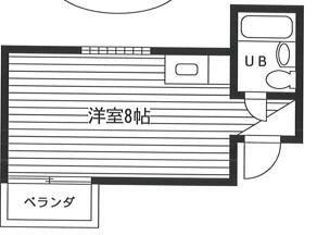 朝日マンション相武台(ワンルーム/1階)の間取り写真