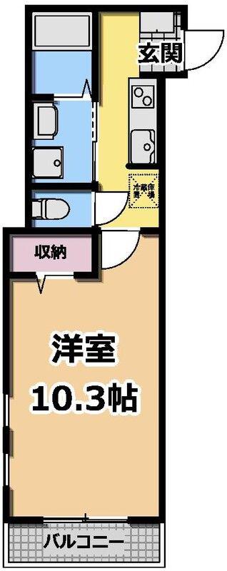 BRILLIANT保土ヶ谷(1K/2階)の間取り写真
