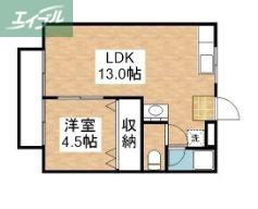 井上コーポ A棟(1LDK/2階)の間取り写真