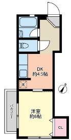 サンライトマンション(1DK/3階)の間取り写真