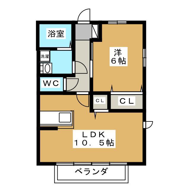 ルーチェ瑞穂 B(1LDK/1階)の間取り写真