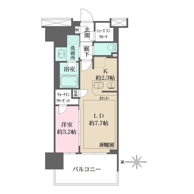 リニアゲートタワー名古屋(1LDK/6階)の間取り写真