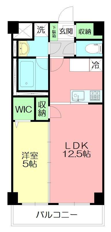 TERRACE WELLNESS(1LDK/3階)の間取り写真