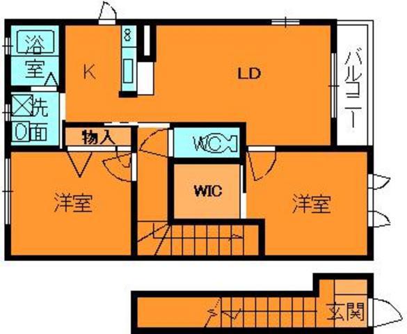 レジデンシア時計台A棟(2LDK/2階)の間取り写真