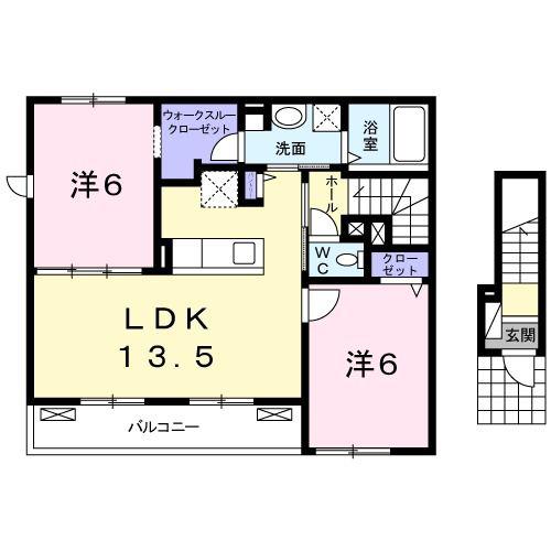 アートクリアネス(2LDK/2階)の間取り写真