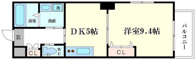 ラフォルテ日本橋(1DK/3階)の間取り写真