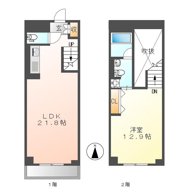 レジディア東桜II(1LDK/7階)の間取り写真
