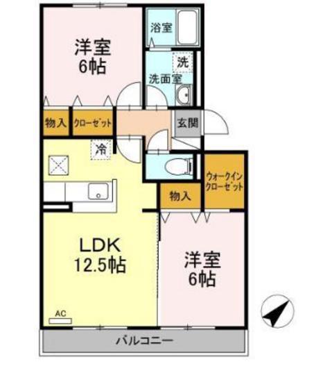 アムール祇園(2LDK/1階)の間取り写真