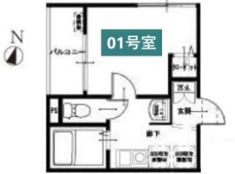 MELDIA竹ノ塚III(1K/1階)の間取り写真