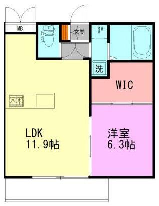 LIMONE(1LDK/2階)の間取り写真