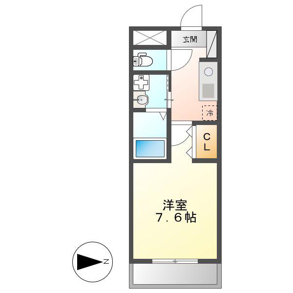 SUN STATE白壁(1K/3階)の間取り写真