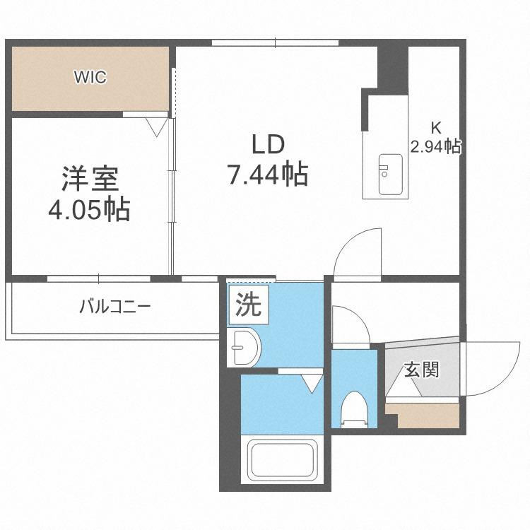 アールズ・コート平岸(1LDK/3階)の間取り写真