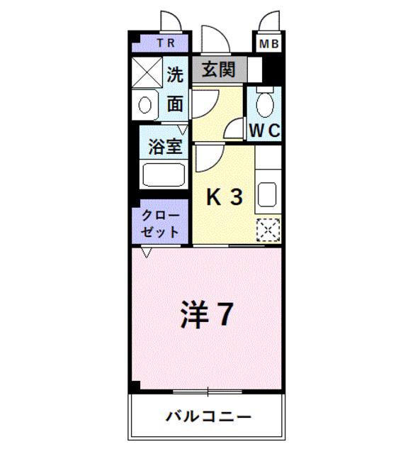 グレイスフルタウンI(1K/2階)の間取り写真