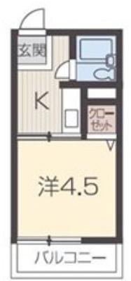 セジュール松ヶ丘A棟(1K/1階)の間取り写真
