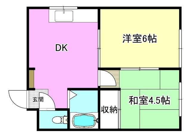 ササマツニューマンション(2DK/1階)の間取り写真