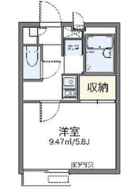 レオパレスネオ(1K/2階)の間取り写真