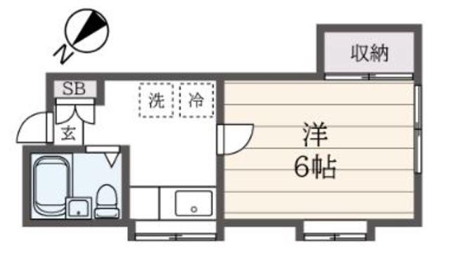メゾンドルフィン(1K/2階)の間取り写真