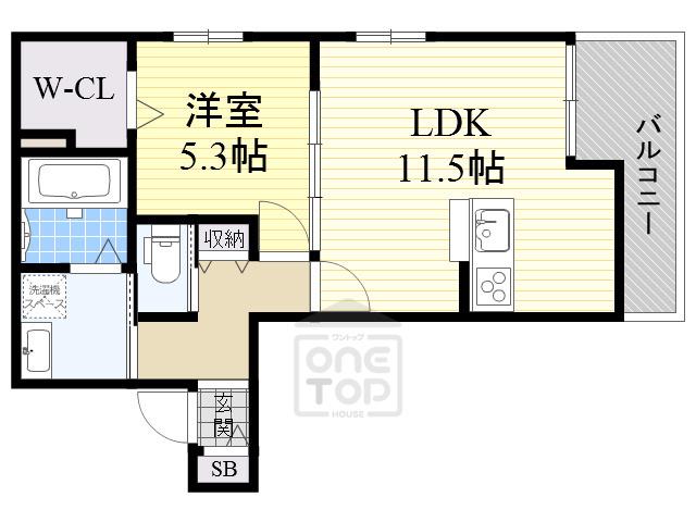 GRAND・CRU中桜塚ノース(1LDK/1階)の間取り写真