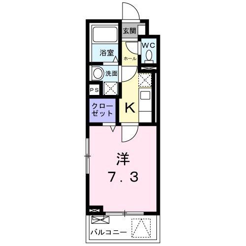 サニーレジデンス茨木(1K/2階)の間取り写真