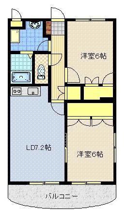 サンフラワーII(2LDK/2階)の間取り写真
