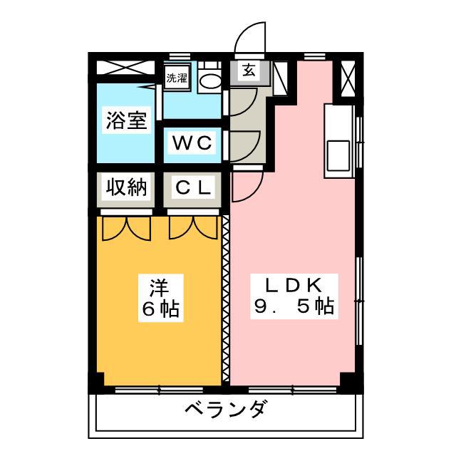 コーポ小野第3(1LDK/2階)の間取り写真