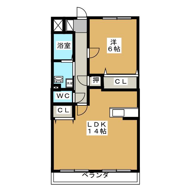 マンションコンセルジュ(1LDK/4階)の間取り写真