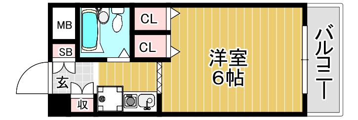 グラン・ピア布施(1K/1階)の間取り写真