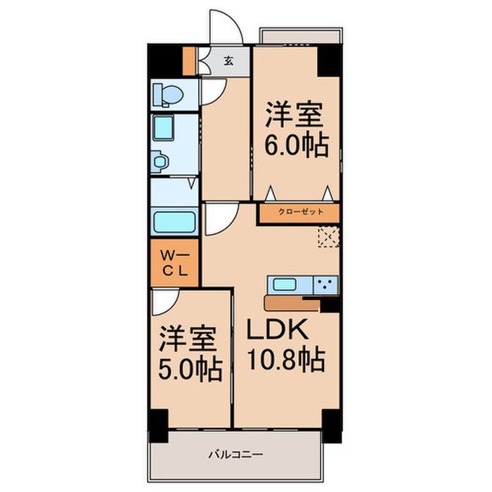 アルファード(2LDK/4階)の間取り写真