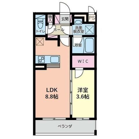 LIBERTE(1LDK/2階)の間取り写真