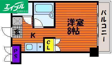 ファイブ南方(1K/2階)の間取り写真
