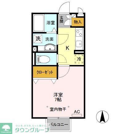カーサHAKODA(1K/2階)の間取り写真