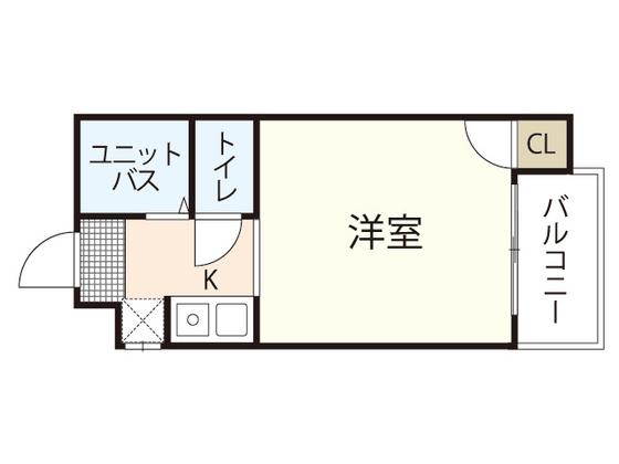 AHビル(1K/2階)の間取り写真