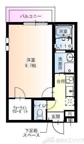 フジパレス吹田寿町V番館(1K/2階)の間取り写真