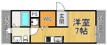 エスペランサ伊丹(ワンルーム/1階)の間取り写真
