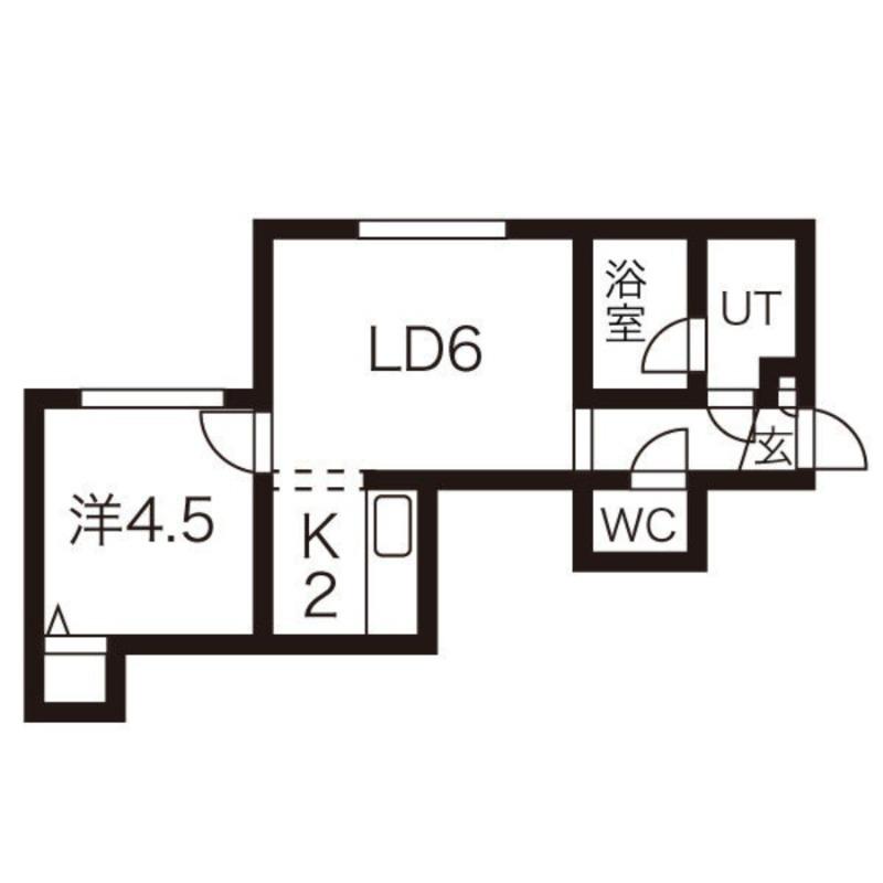 シャングリラ美園(1LDK/3階)の間取り写真