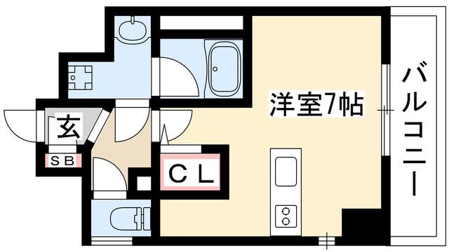 スクエア・アパートメント(ワンルーム/9階)の間取り写真