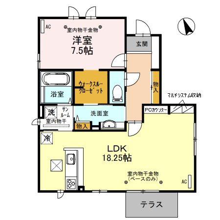 COMFORT・E(1LDK/1階)の間取り写真